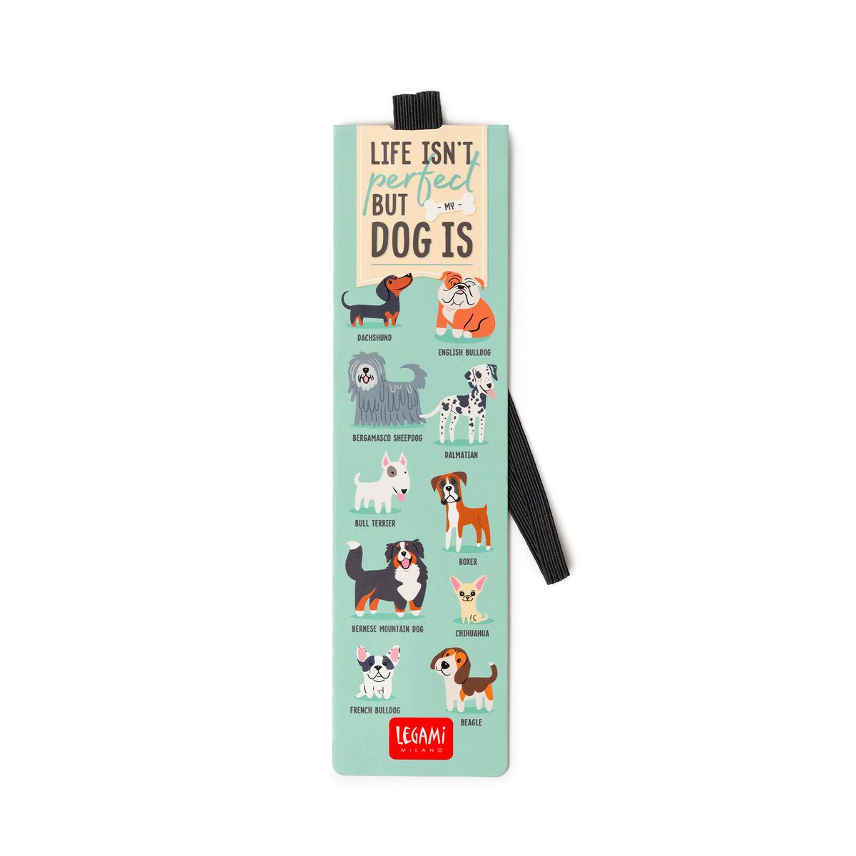 Marque-page Illustraté avec Élastique - Dogs - Signet