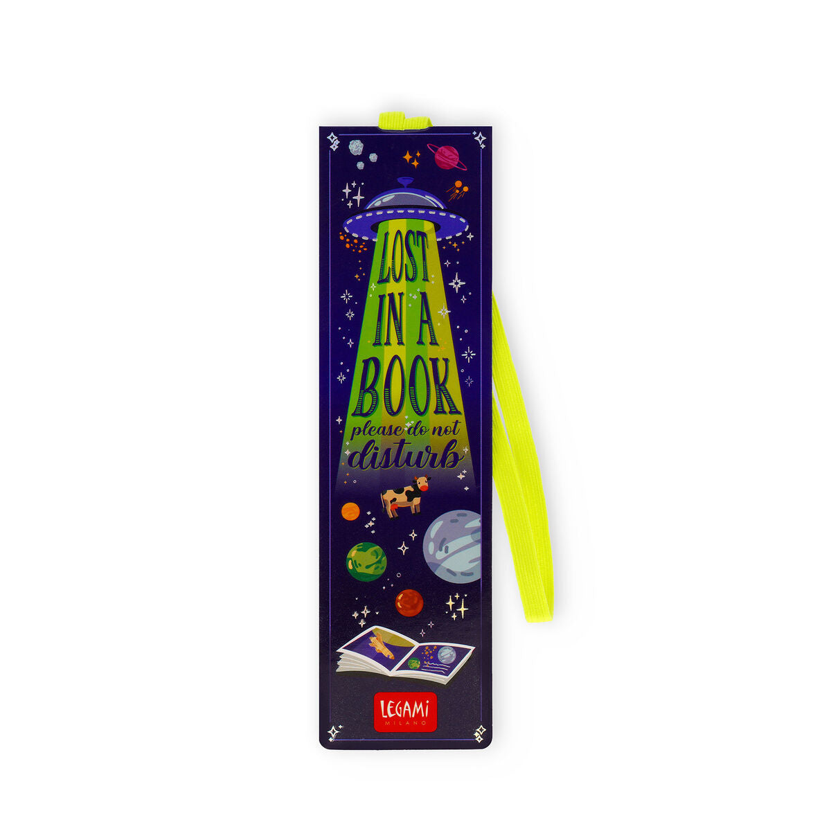 Marque-page Illustré avec Élastique - Space, Lost In A Book - Signet