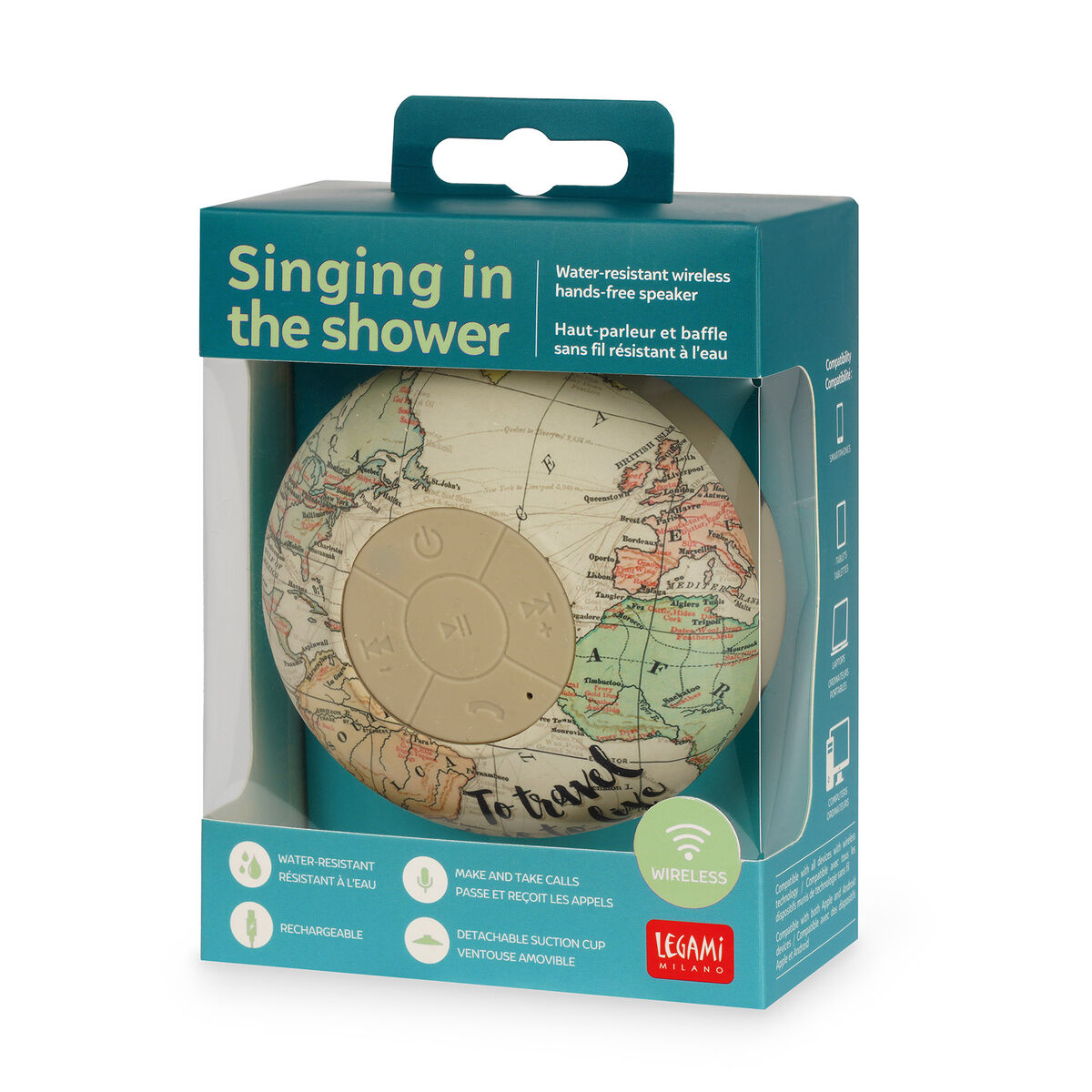 Haut-Parleur et Enceinte Bluetooth® Résistant à l’Eau Travel - Singing In The Shower