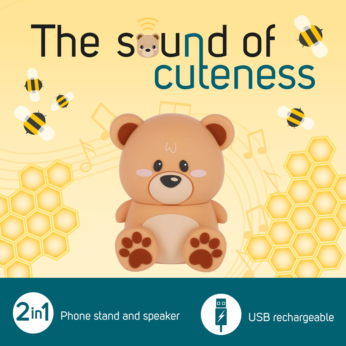 Enceinte Sans Fil avec Support Smartphone Teddy Bear - The Sound of Cuteness