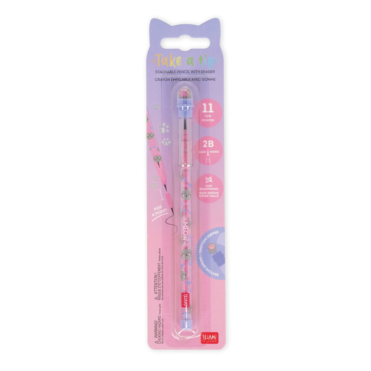 Crayons Empilables avec Gomme Kitty - Take a Tip