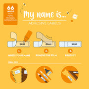 Étiquettes Adhésives avec Film Protecteur - My Name Is... - Teddy Bear