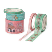 Set de 5 Rubans Adhésifs Décoratifs en Papier Animaux mignons - Bande de bande