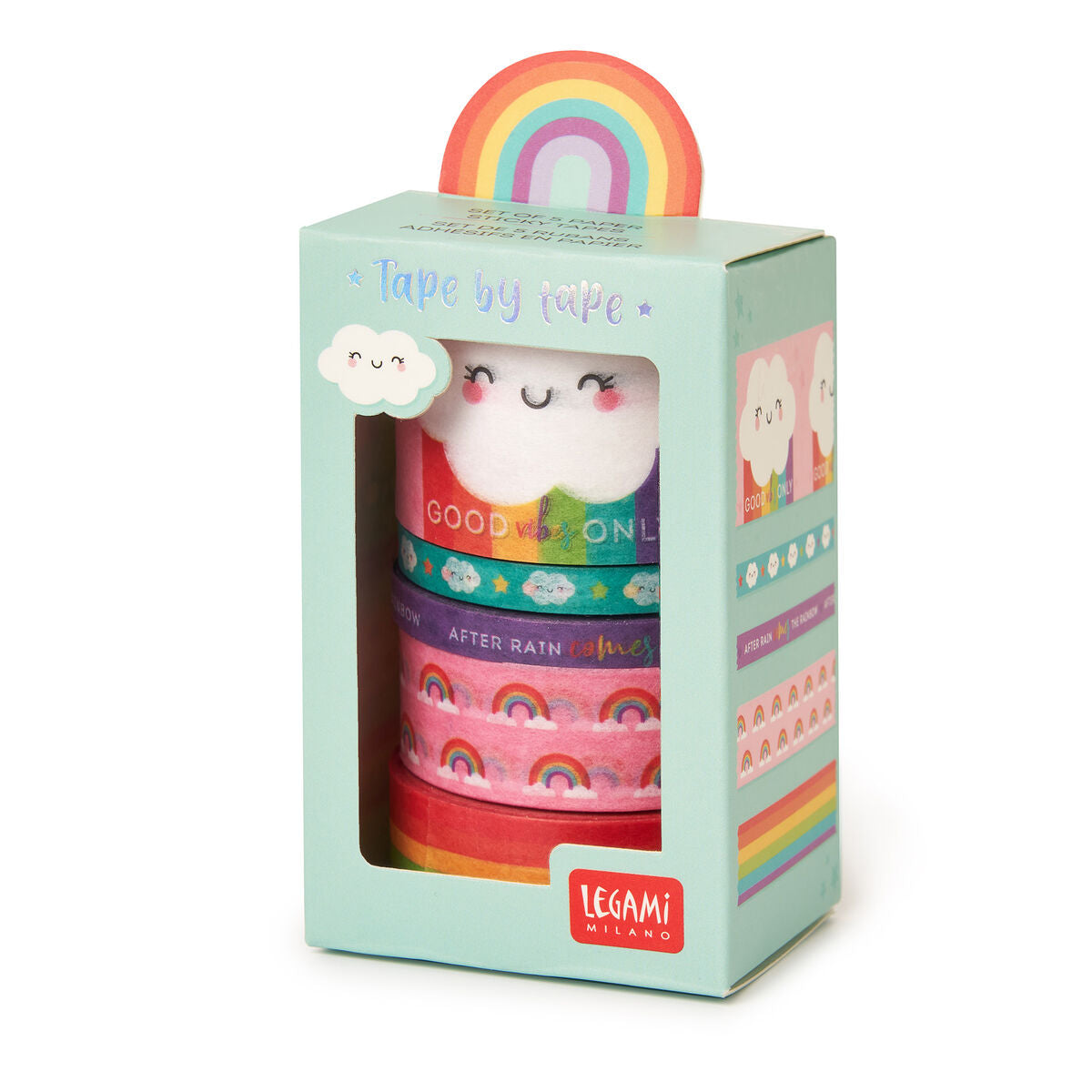 Set de 5 Rubans Adhésifs Décoratifs en Papier Rainbow - Tape by Tape