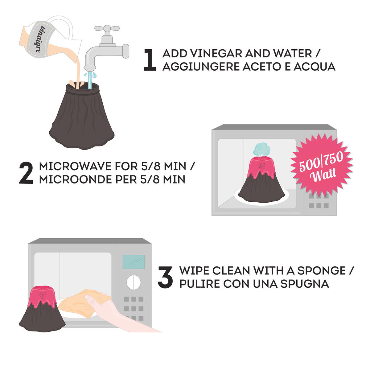 Volcan Nettoyant pour Micro-ondes - Microwave Cleaner