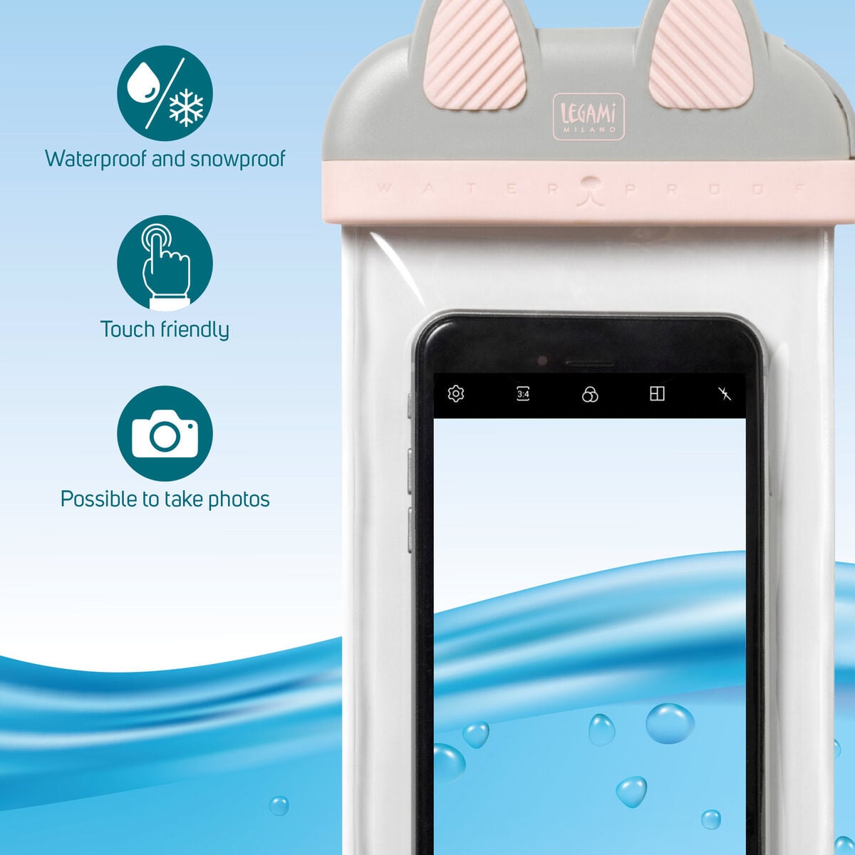 Étui Imperméable pour Smartphone Kitty - Waterproof Smartphone Pouch